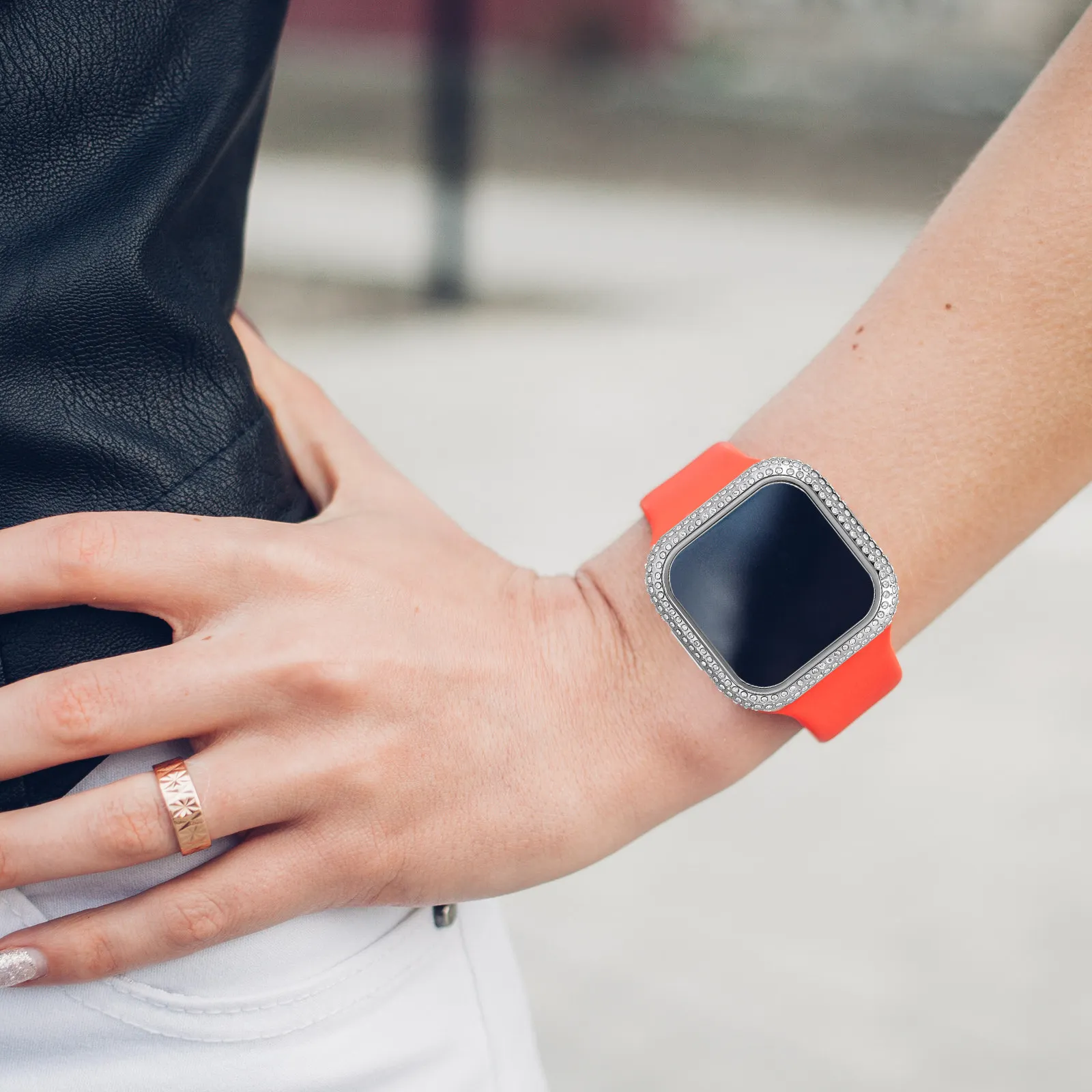 1Pcs Watch Protector Watch Cover Compatible with Fitbit Protective Case Anti-Falling High Hardness Guard
