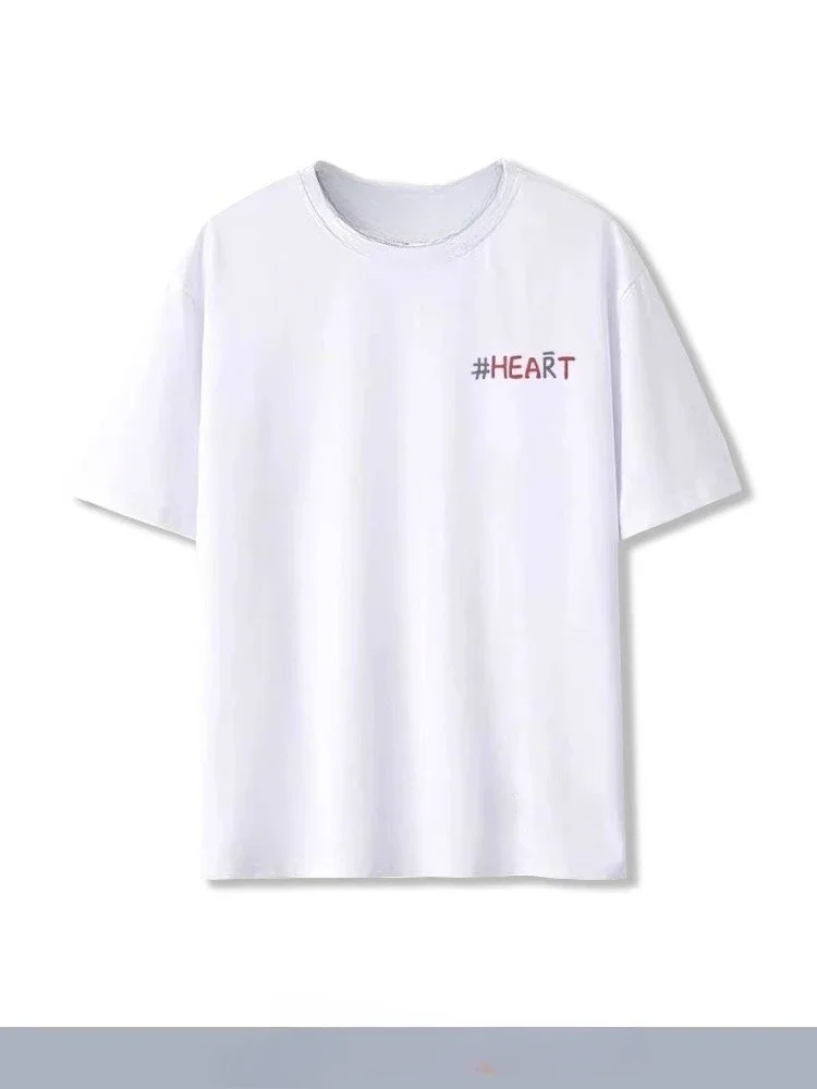 

HEART Print Lycoris Recoil Nishikigi Chisato Cosplay Short Sleeve T-shirt Men's and Women's Pure Cotton Summer Top