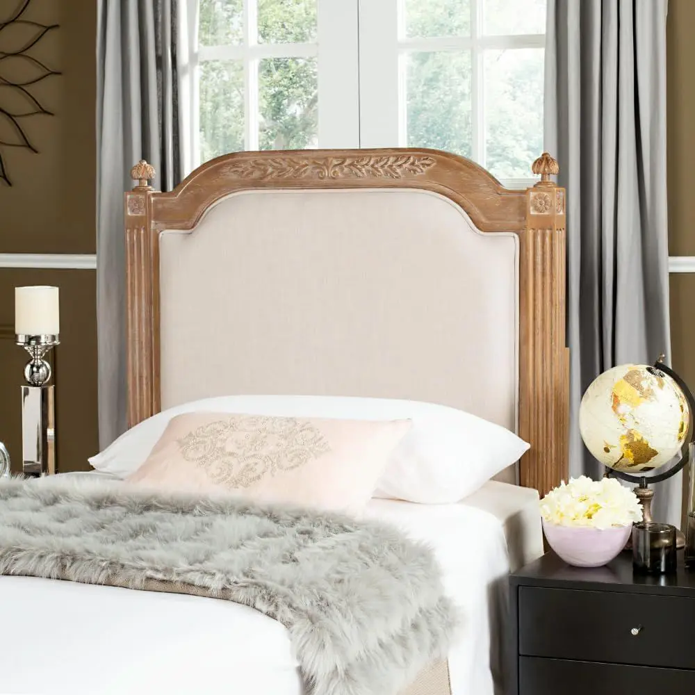 

Rustic Oak and Beige Twin Size Linen Bedding Set