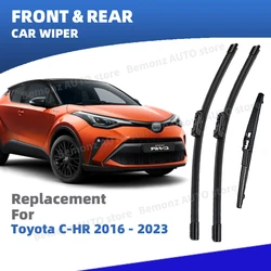 LHD Front Rear Windshield Wiper Blades For Toyota C-HR CHR C HR 2016-2023 3pc Windscreen Window Accessories 2017 2018 2019 2020