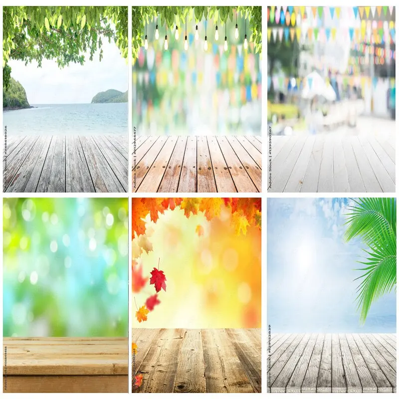 

SHUOZHIKE Art Fabric Photography Backdrops Scenery Flower Wooden Floor Photo Studio Background Props ER-03