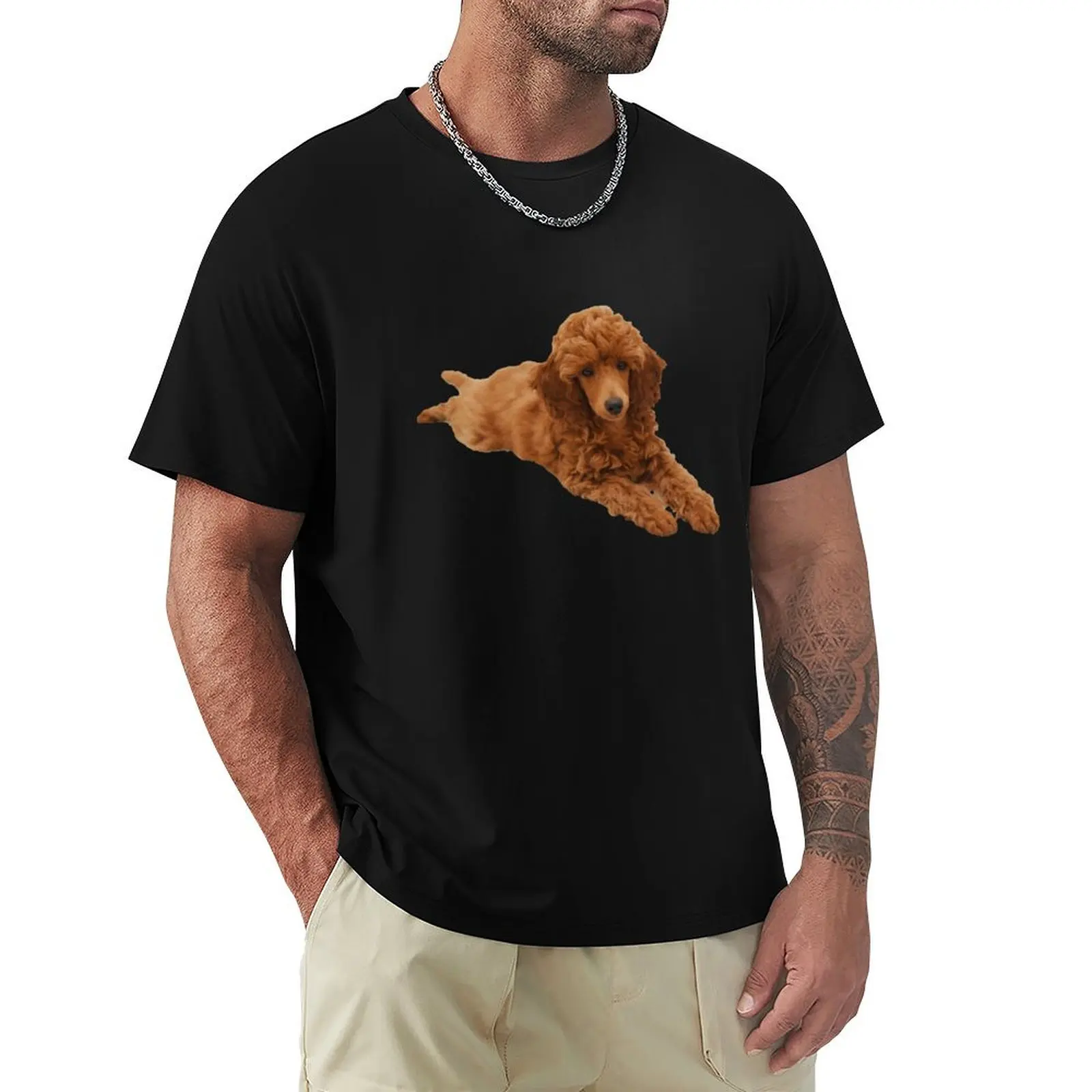 Cute adorable red poodle puppy silhouette. For poodle lovers T-Shirt Short sleeve tee tees for a boy mens workout shirts