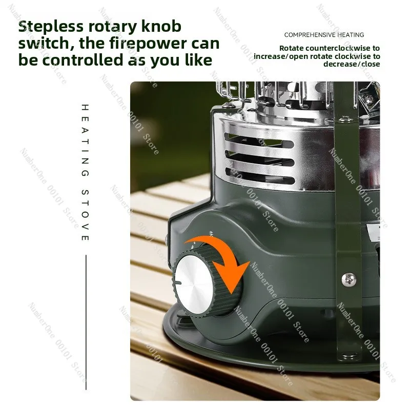 Outdoor camping multi-functional heating stove: stepless temperature regulation tea cooking heater