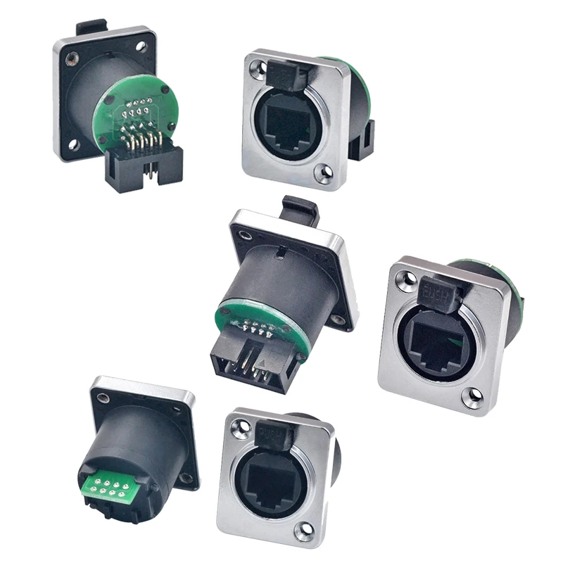 

Ethernet Network Panel PCB Mount Waterproof RJ45 Coupler Connector With IDC Header