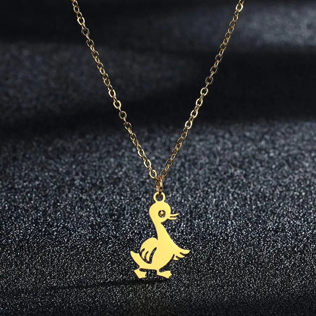 Kinitial Janeiro Donald Duck Pendant Necklace Anime Laser Stainless Steel Ugly Duckling Necklace Men Ladies Necklace Wholesale