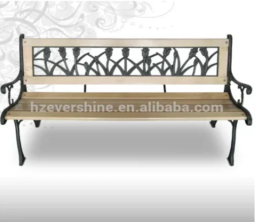 Outdoor Cast Iron Garden Chairs Antique Wooden Park Bench