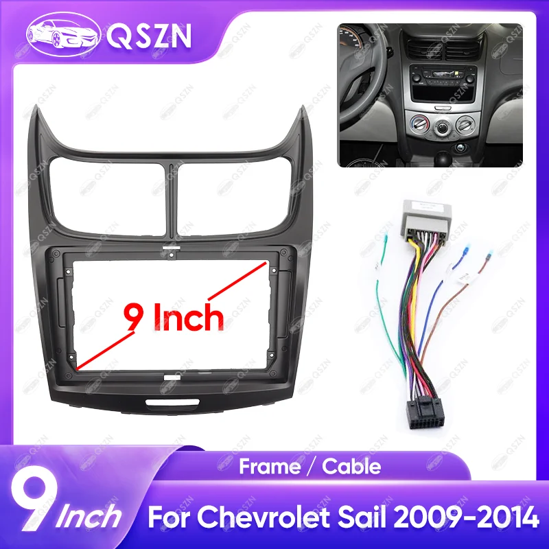 For CHEVROLET 2009-2014 SAIL 9INCH Car Radio Android Stereo Audio Screen Multimedia Video Player Navigation Frame Matten Black