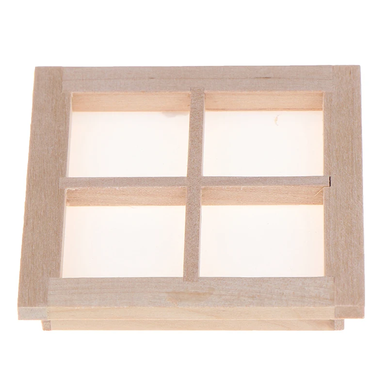 

DIY Accessories 1:12 Dollhouse Miniature Wooden 4 Pane Window