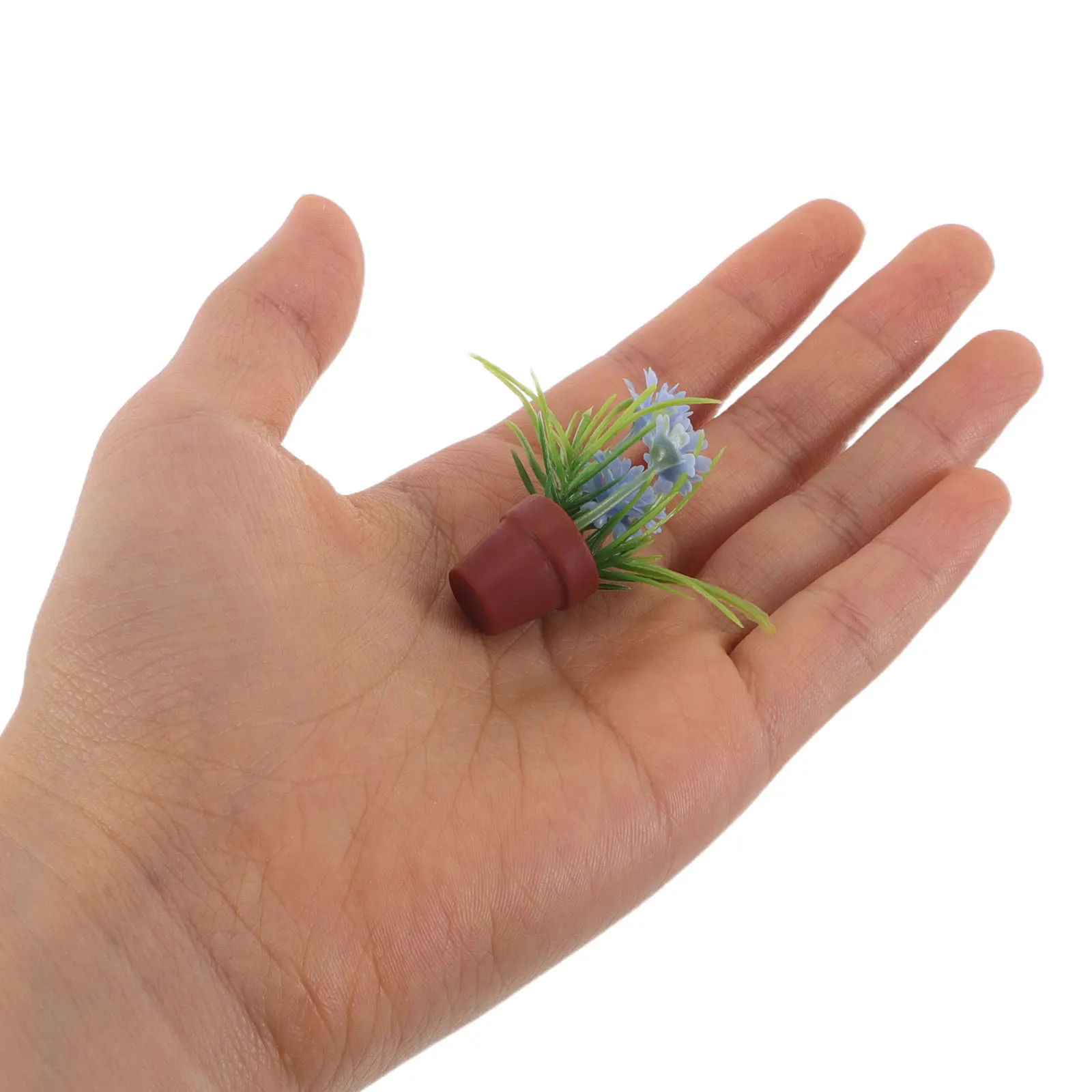 

8pcs Miniature Potted Plants Micro Artificial Bonsai For Dollhouse Garden Decor Tiny Fake Plants Resin Tabletop Display