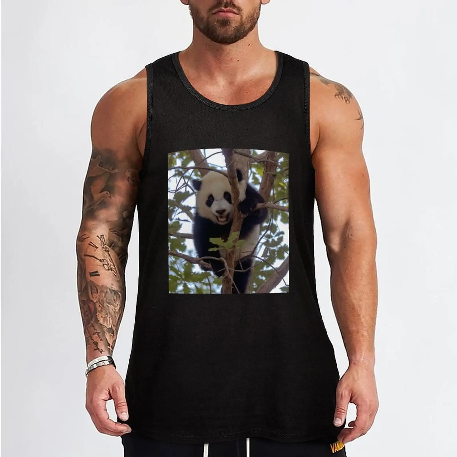 Baby Panda Xiao Qi Ji at the National Zoo Tank Top Top summer t-shirt Men's