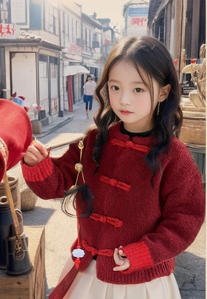 Girls Red Coat Children 2024 New Autumn Collection Fashion Simple Casual Coat Korean Simple Style Top Clothes Coat Kid