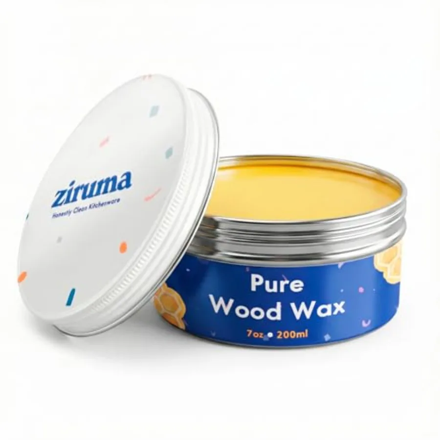 

Non-Toxic Wood Wax - Natural Wood Conditioner for Butcher Blocks, Wooden Utensils and Bowls No Mineral Oil, No Petroleum - Pure