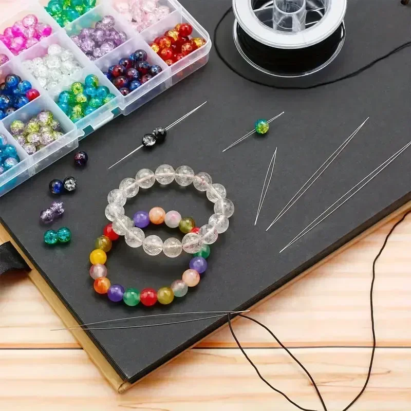 فتح العين الكبيرة الديكور الإبر لصنع قلادة سوار DIY بها بنفسك الفولاذ المقاوم للصدأ الذاتي خيوط حبة أدوات دبابيس المجوهرات الملحقات