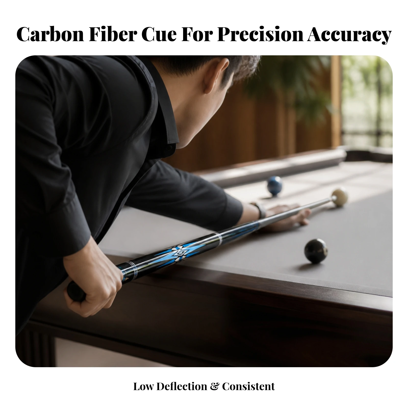 Two-Piece Pool Cue Glossy Pool Cue Stick Sporting Goods Portable Modern for Home Game Rooms