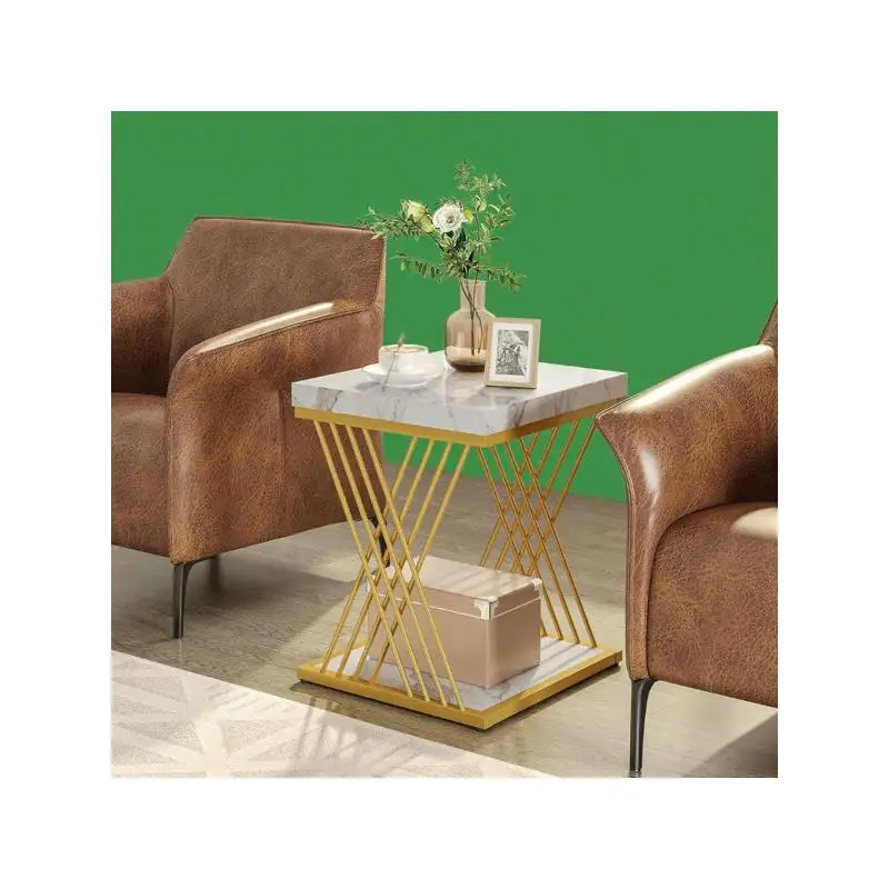 طاولة نهاية خشبية - أثاث حديث لغرفة المعيشة أو غرفة النوم أو المكتب، تصميم أنيق مع رف تخزين، منزل متعدد الاستخدامات