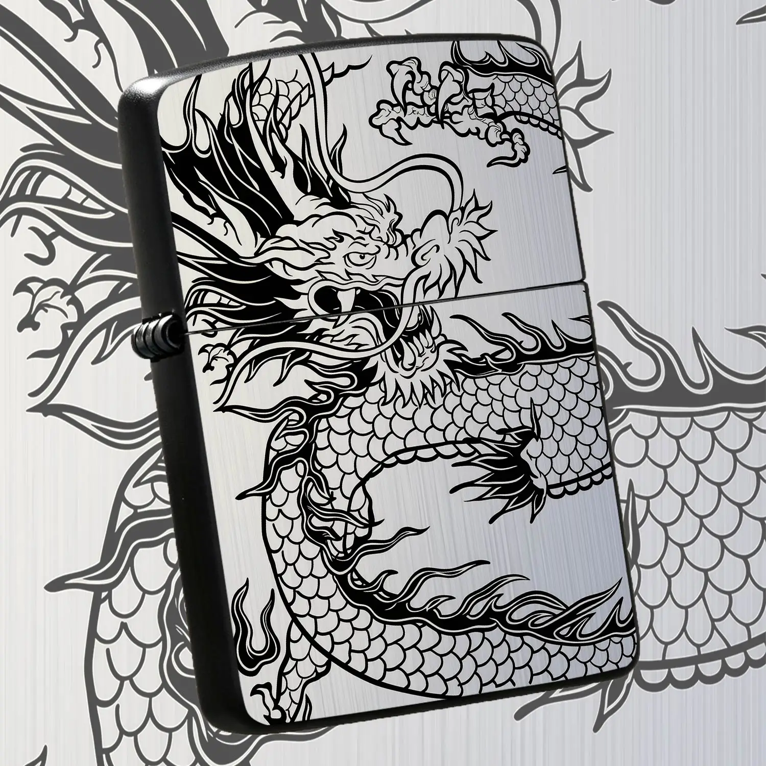 Exquisitetraditional Dragon Pattern Lighter, Fine Craftsmanship With Delicate Engraved Dragon Design, Smooth Using Experience, Perfect For Daily Carrying, Outdoor Adventure, Business Trip, Gifting To Friends And Family A Humorous And Intere