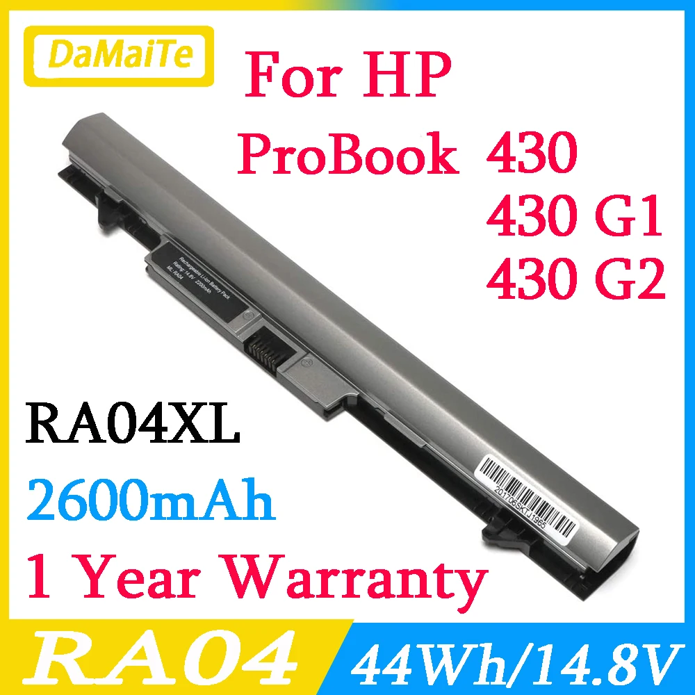 RA04 RA04XL Laptop Battery For HP Probook 430 G1 430 G2 HSTNN-IB4L HSTNN-IB5X HSTNN-C84C HSTNN-W01C H6L28ET H6L28AA 44WH 14.8V