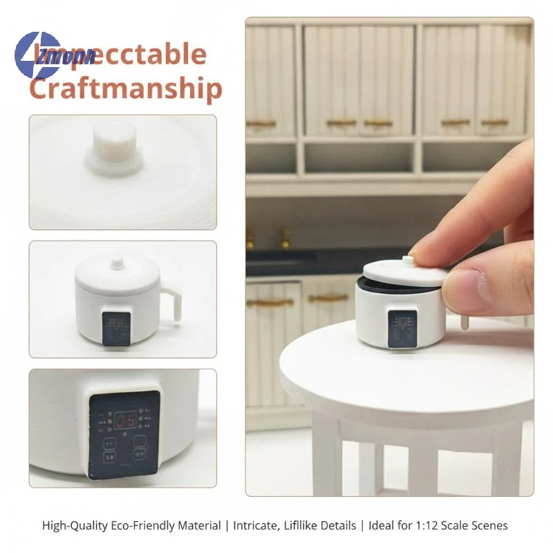 New！Realistic Miniature Rice Cooker Model 1/12 Dollhouse Mini Kitchen Kitchenware Ornament Dollhouse Micro Scene Furniture Decor