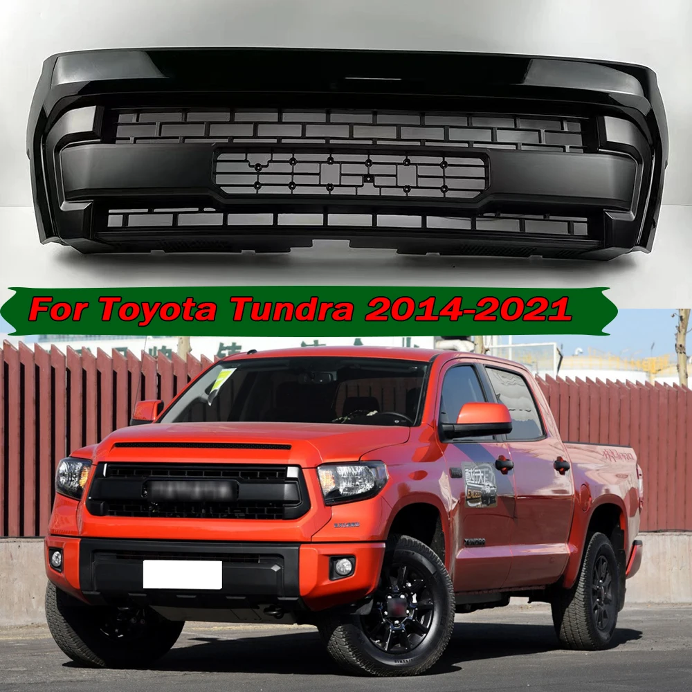 

For Toyota Tundra 2014-2021 Front Grille Middle Net Grills Assembly Honeycomb Grill Mesh Style Hex Mesh Front Bumper Hood Grille