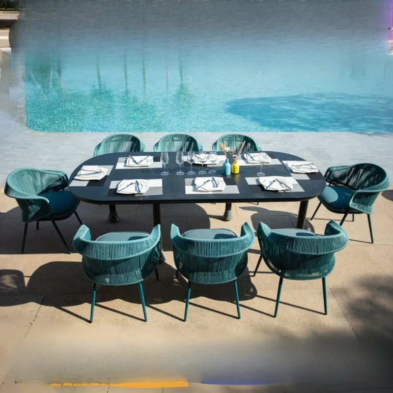 Outdoor tables and chairs Foreign trade courtyard villa terrace rattan chair resort outdoor furniture garden table and chair