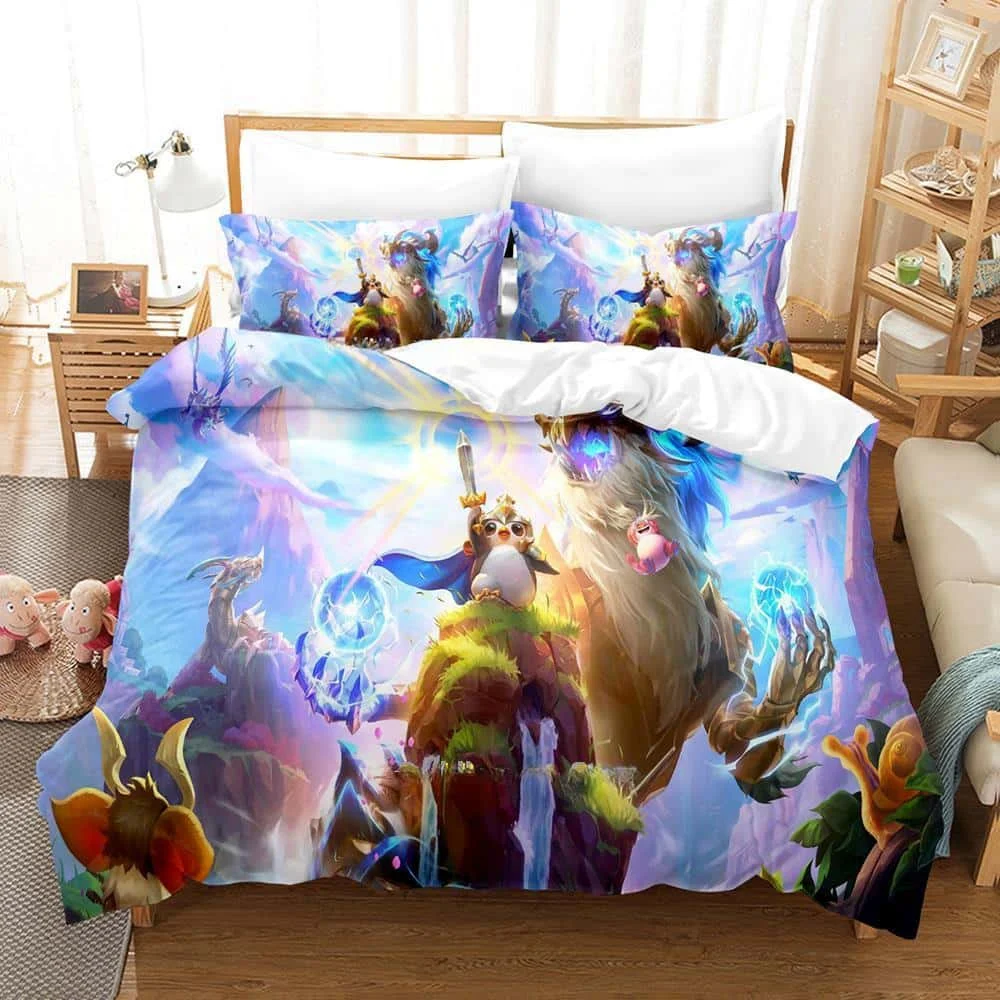 

New Game Teamfight Tactics Bedding Set Duvet Cover Comforter Bed Set Quilt Cover Pillowcase King Queen Twin Size Boys Girl Adult