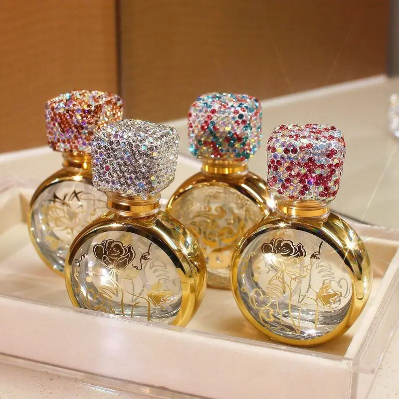 New Model Of Diamond-Embellished High-End Perfume Refill Bottle, Portable Travel Large-Capacity Glass Replacement Spray Bottle