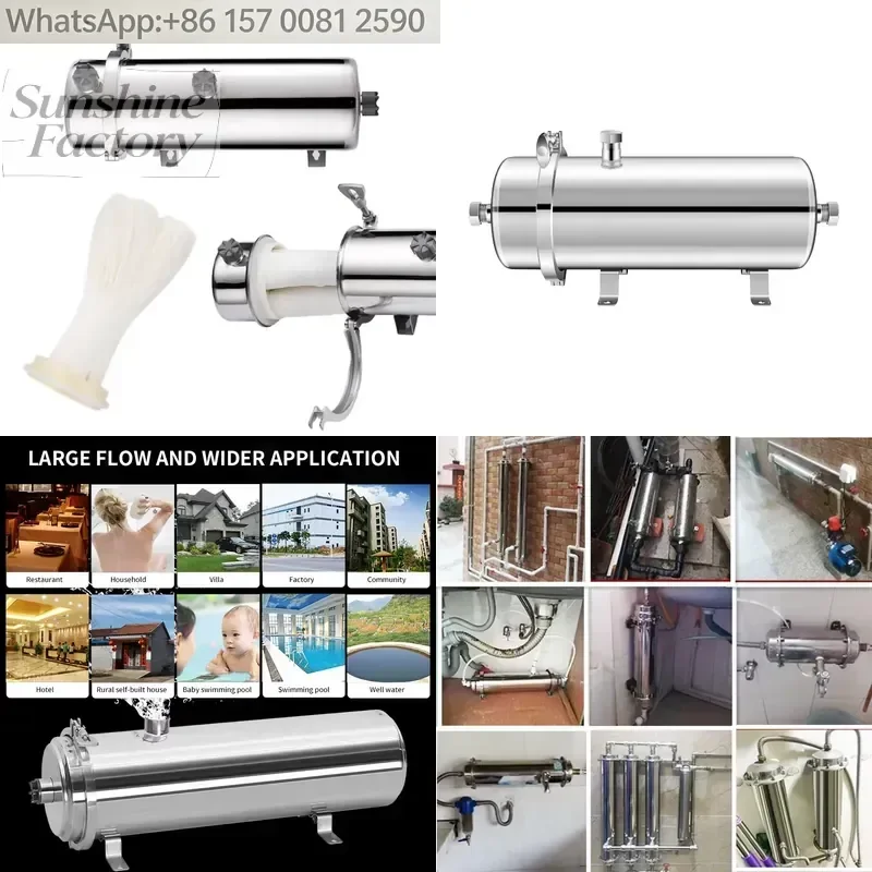 8000L/H Whole House Outdoor 304 Stainless Steel Housing Water Filter Central Ultrafiltration UF Membrane Water Purifier