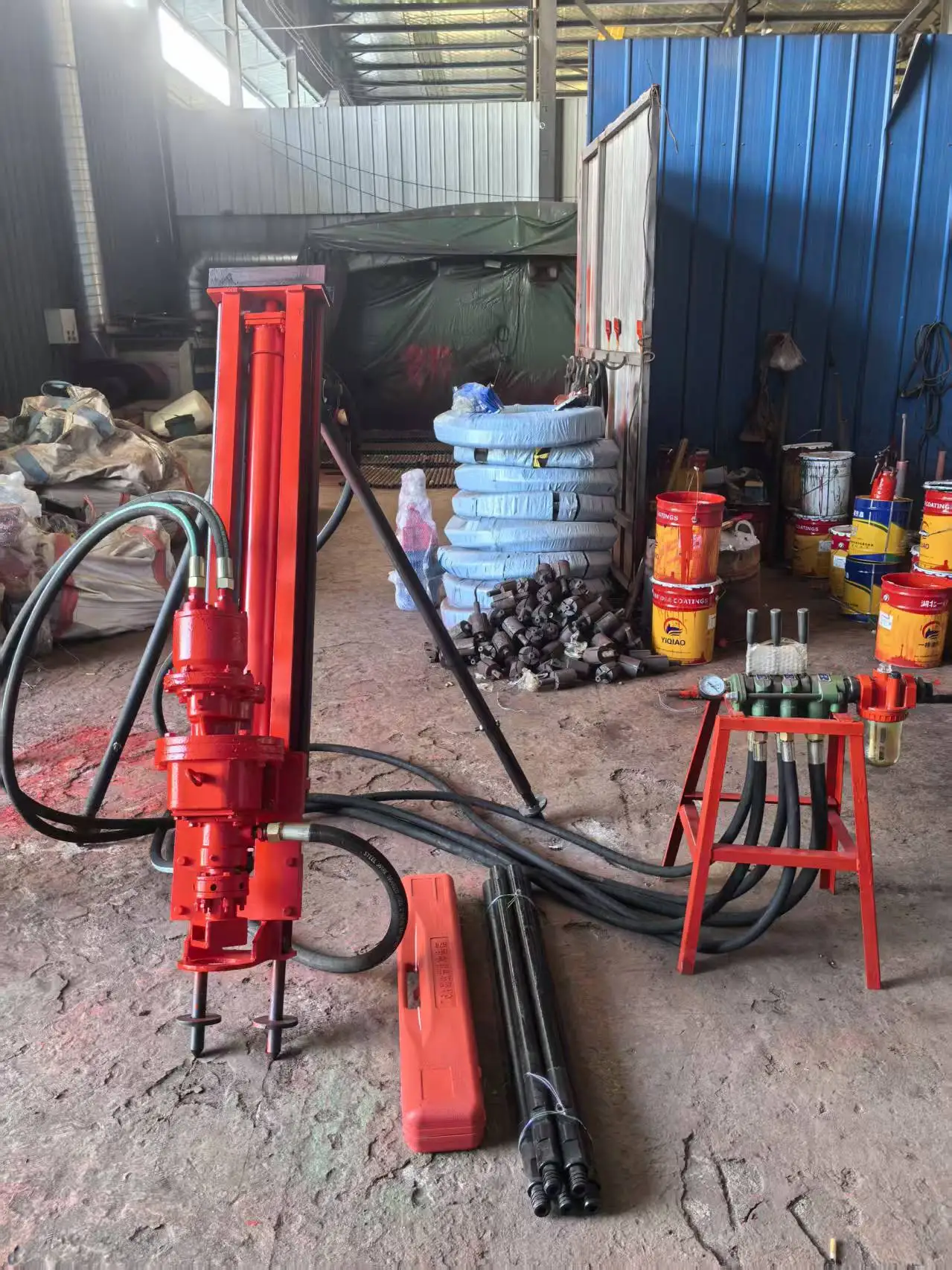 Factory Direct Sales OEM Mining Blasting Impact DTH Drilling Rig 0-150mm Drilling for Rock Soil Pebbles with Pneumatic Motor