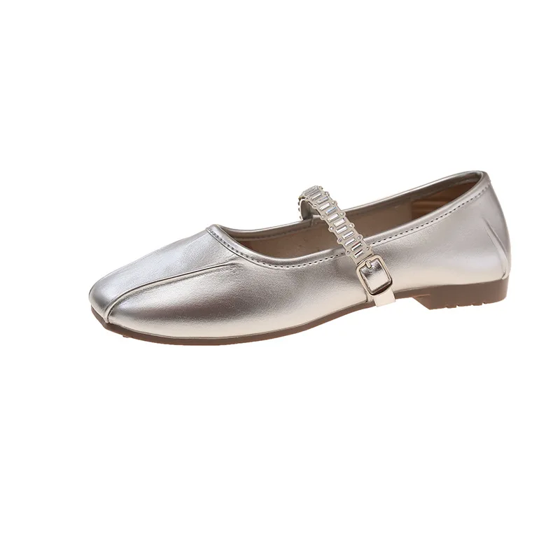 موضة جلد ناعم النساء أحذية الباليه الشقق ربيع الخريف مريحة كسول المتسكعون الفتيات عادية أحذية الرقص النساء ماري جين