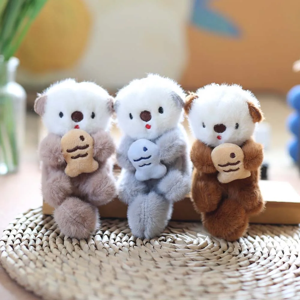 Animals Doll Cartoon Otter Keychain Keys Accessories Soft Stuffed Plush Otter Bag Pendant Bag Hanging Decorations Otter Keyring