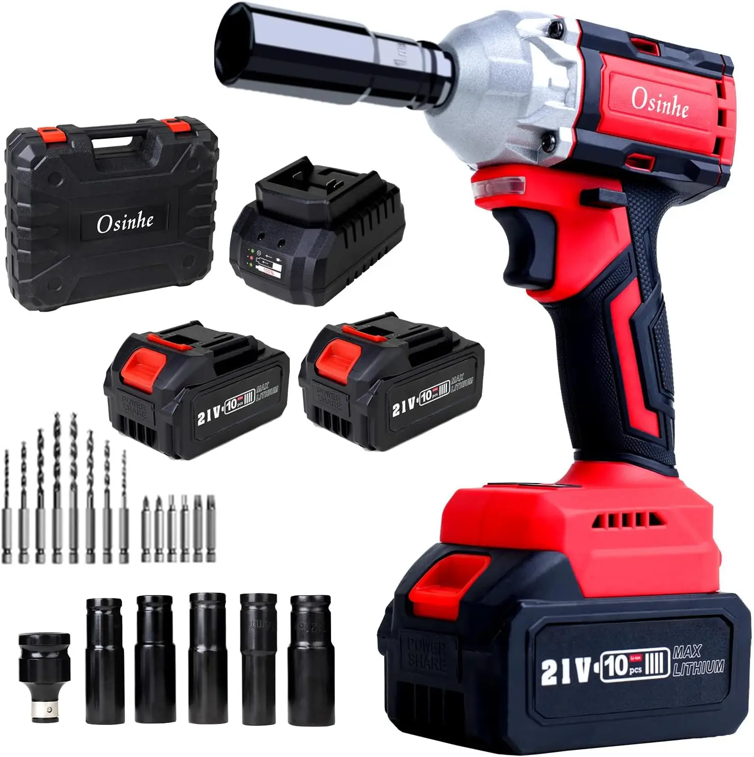 21V Cordless Impact Wrench, 406Ft-Lbs (550N.M) Max Torque, Brushless 1/2 Inch Impact Wrench, 3000Rpm Speed, 2Pcs 4.0Ah Battery,