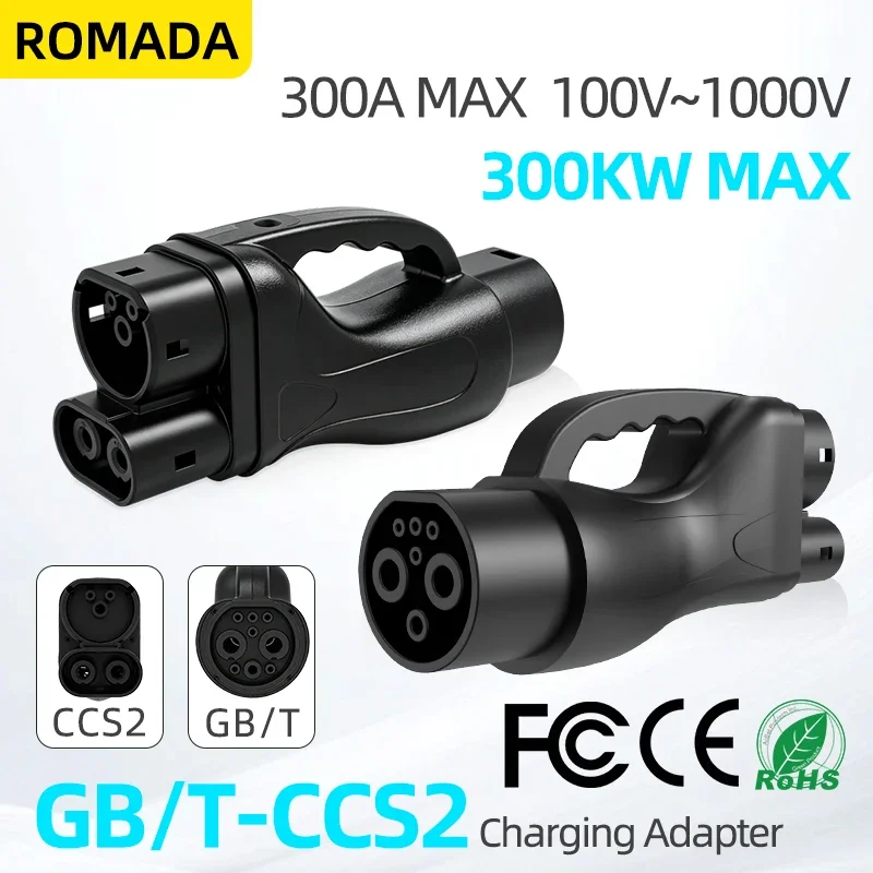 EV car Adapter GBT To CCS2 DC 300KW Fast Charging Converter GB/T to CCS Combo 2 For EU Standard CCS 2 socket Connectors Charger