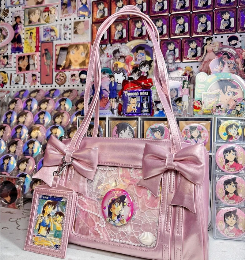 

Оригинальный дизайн: Женская милая сумка-тоут с отстегивающимся бантом, в стиле Y2K, японская сумка-подушка, повседневная сумка через плечо/на плечо