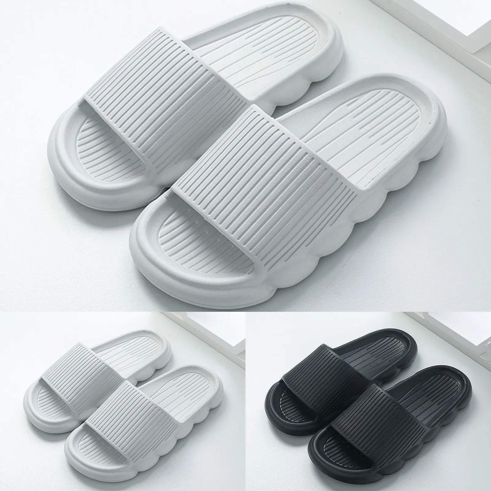 

Модные женские удобные туфли с открытым носком, всесезонные мужские тапочки, домашние тихие Тапочки для ванной комнаты, домашние тапочки