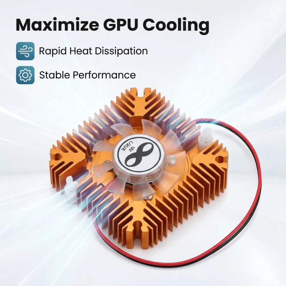 12v placa gráfica cooler silencioso gpu ventilador de refrigeração de ar para placa de vídeo rolamentos de precisão condução de calor anodizado 55mm