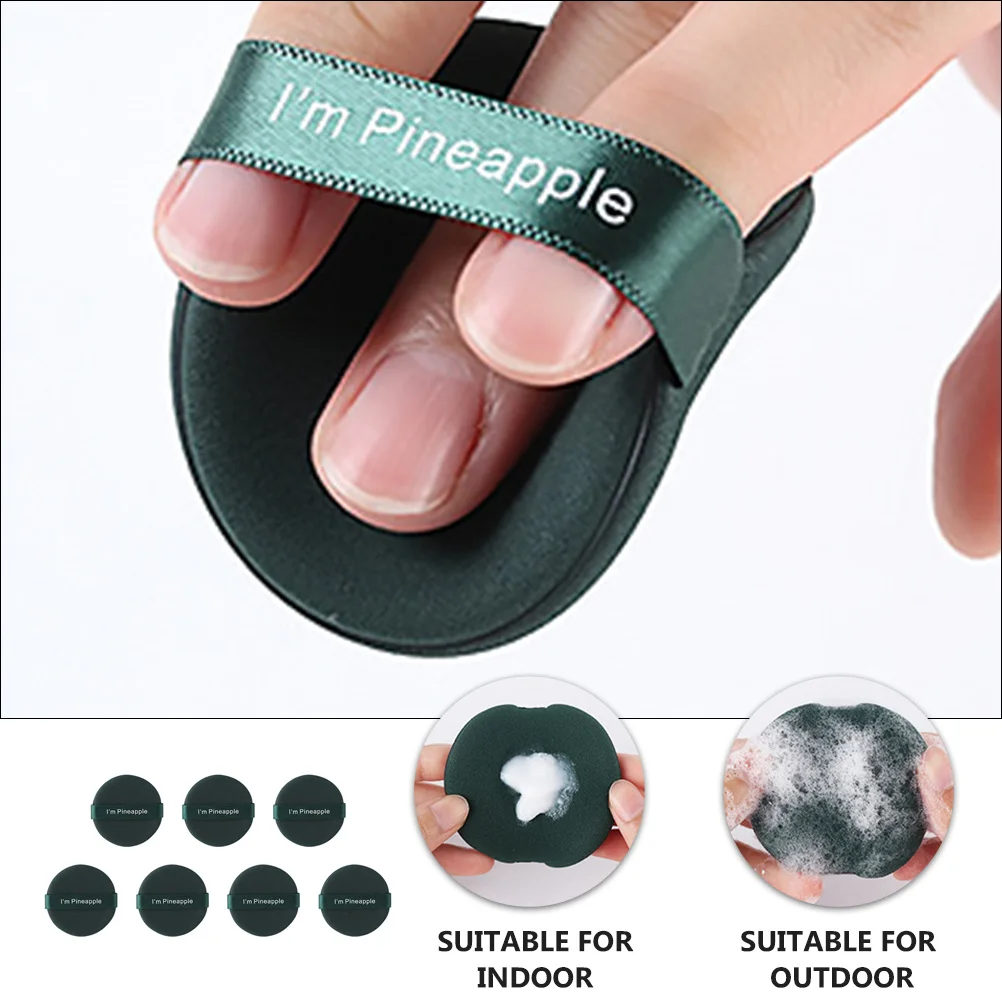 

NOLITOY 7pcs Makeup Puff Compact Facial Blender Sponge for Liquid Powder Foundation Wet Dry Use Hydrophilic Polyurethane Green