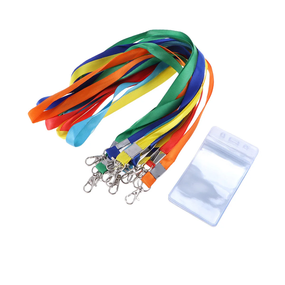 

12Set Badge Holder with Neck Lanyard Waterproof Employee Id Card Holder Portable Name Tag Protector for Office School