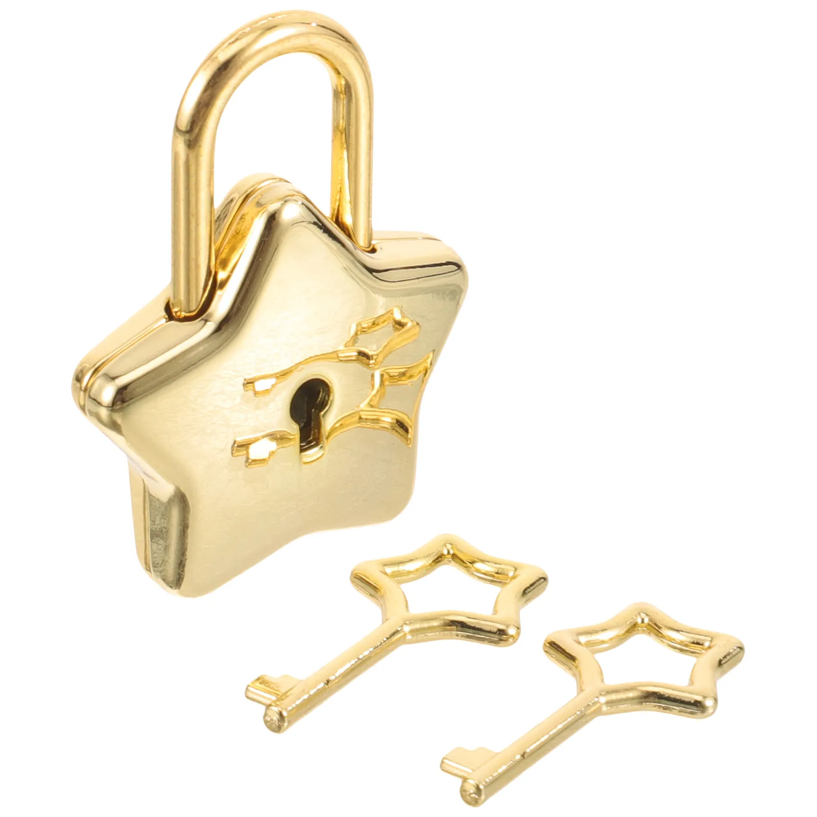 Golden Star Shaped Padlock Mini Locks for Suitcase Luggage Travel Diary Books Pentagram Security Zinc Alloy Lightweight Portable