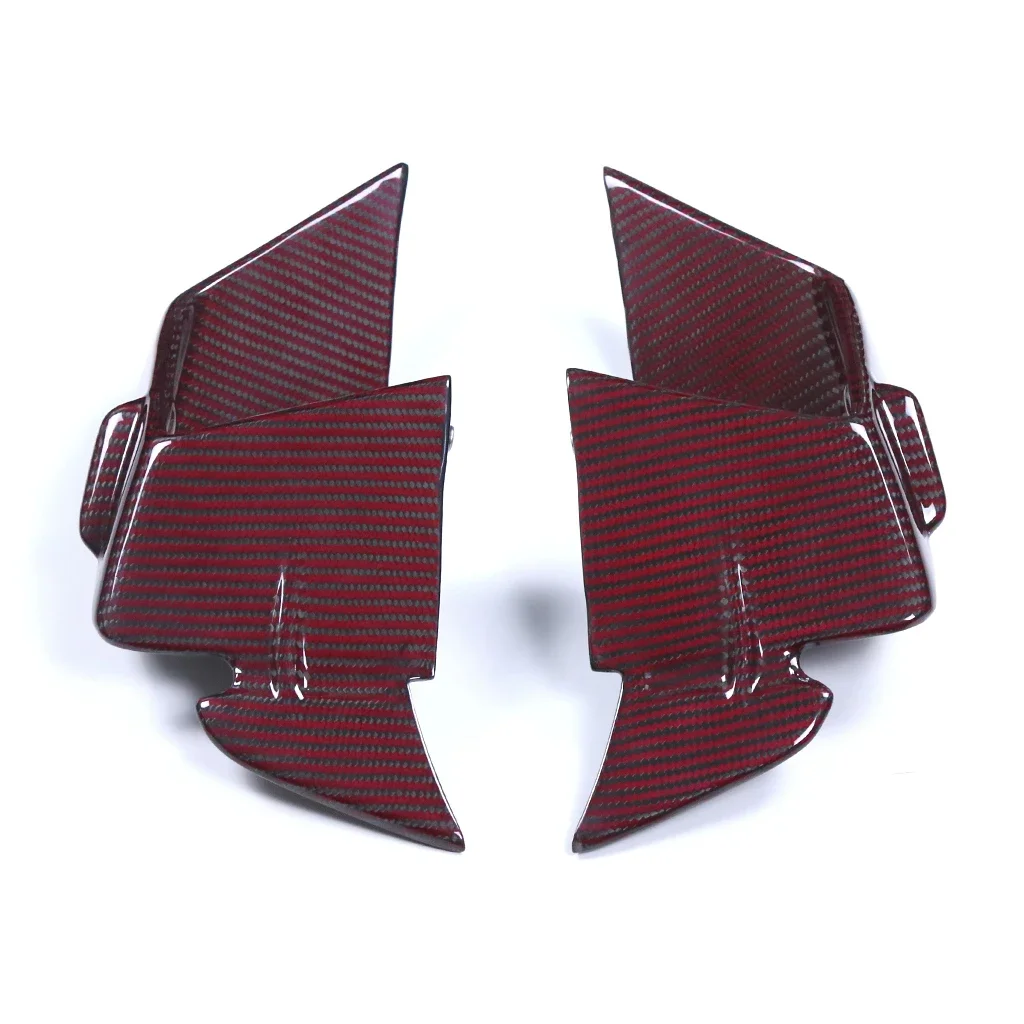AKOSO 100% 3K Red Carbon Fiber Side Panels Fixed Wings Fairing Motorcycle Winglets for S1000RR 2023 2024