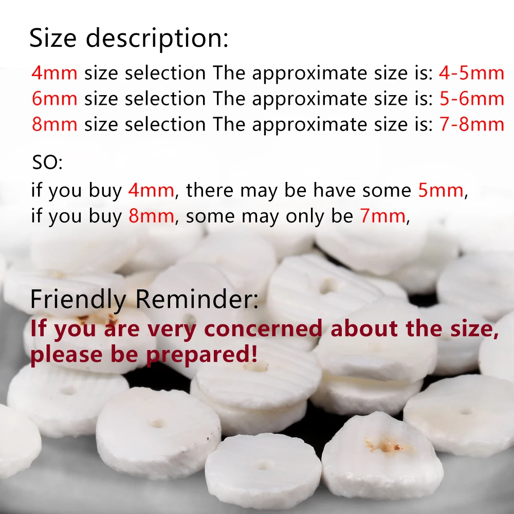 Imagen 5: Cuentas de concha blanca Natural, cuentas espaciadoras de forma redonda de concha marina para fabricación de joyería, accesorios para collar y pulsera DIY hechos a mano de 16