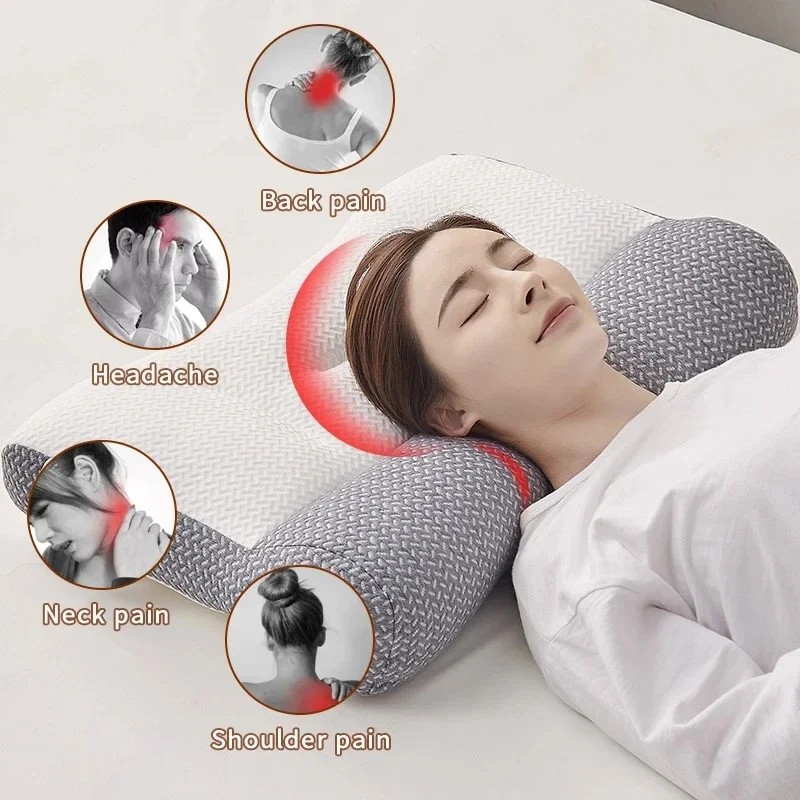 

Новая эргономичная подушка 3D SPA Массажная подушка для шеи с перегородками для защиты шеи для всех позиций сна подушка для сна постельное белье