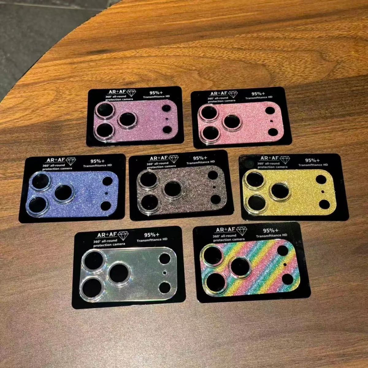 بريق قوس قزح الليزر أورورا عدسة الزجاج 9H فيلم على آيفون 17 16 15 14 برو ماكس زائد HD كاميرا المضادة للخدش حماية غطاء تغليف