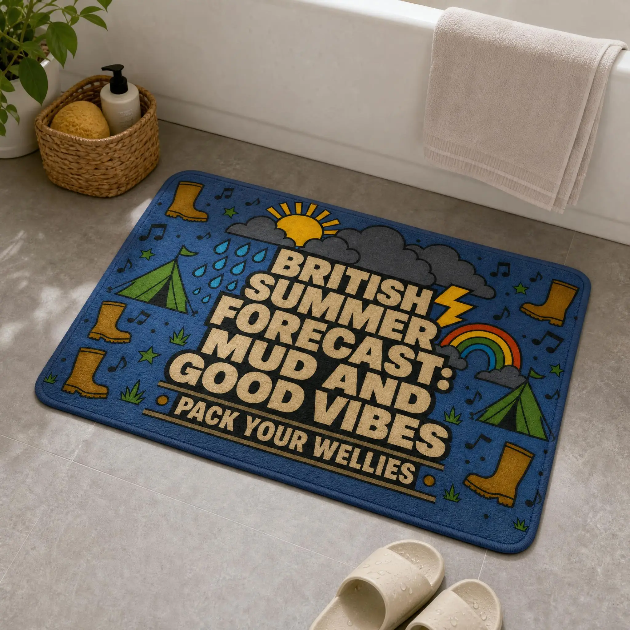 Home Textiles Uk - 영국 축제 욕실 매트 웰리스 도어매트