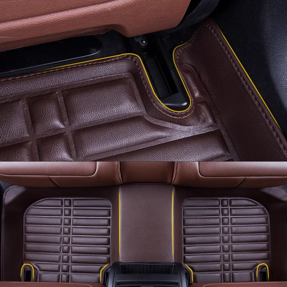 Car Leather Floor Mat for Peugeot 308 S T9 GTi MK2 2014~2021 Foot Interior Liner Waterproof Carpet Pad Custom Rug Accessories