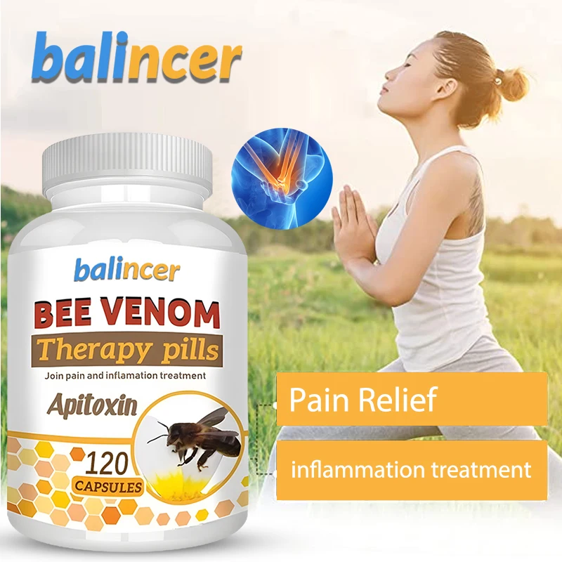 Natural bee venom extract - soothing capsules for mobility and flexibility, antioxidant, natural, safe, effective and non-GMO