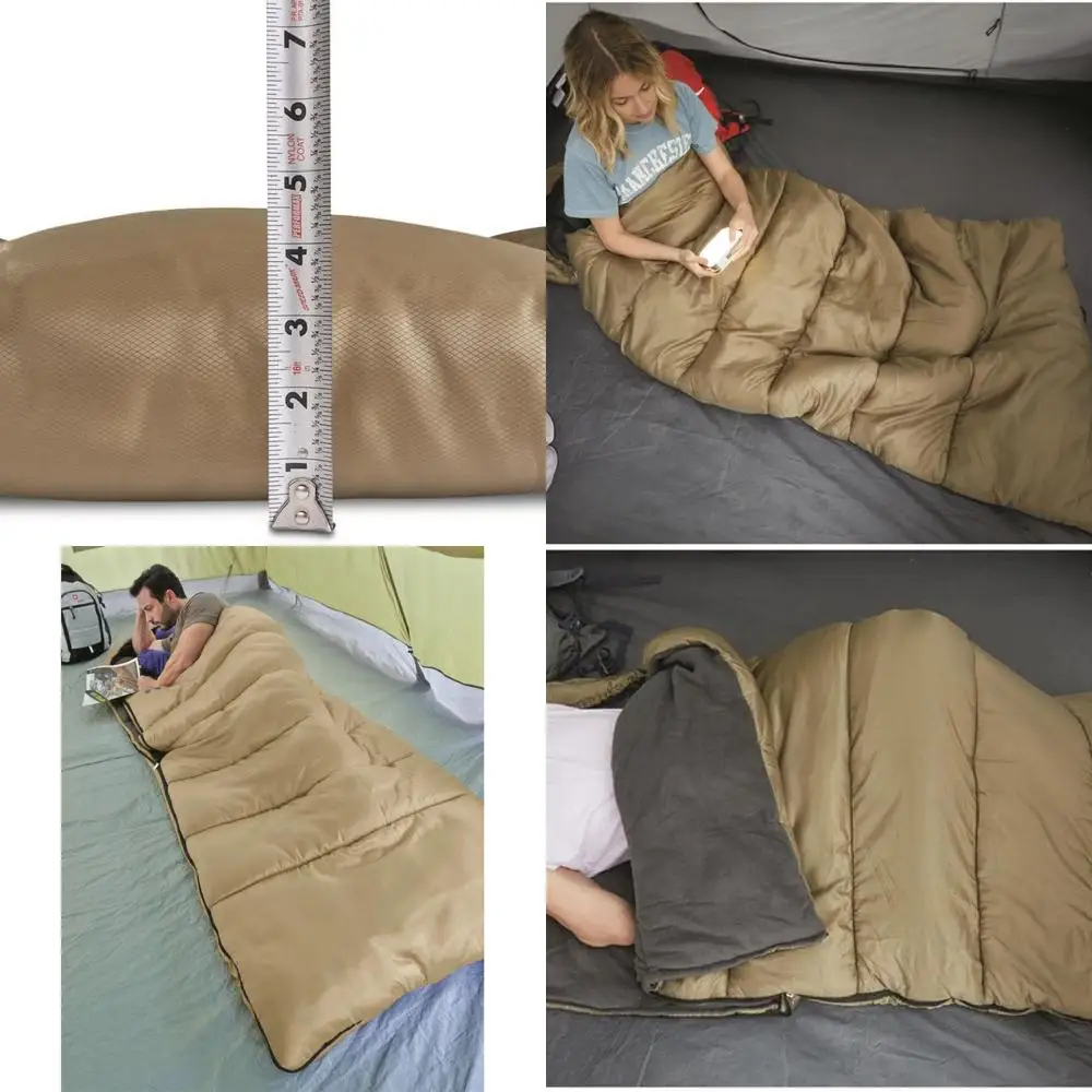 Saco de dormir de 0 grados con capucha y forro polar para adultos y niños, cálido invierno, clima frío, ligero, portátil para acampar, mochilero
