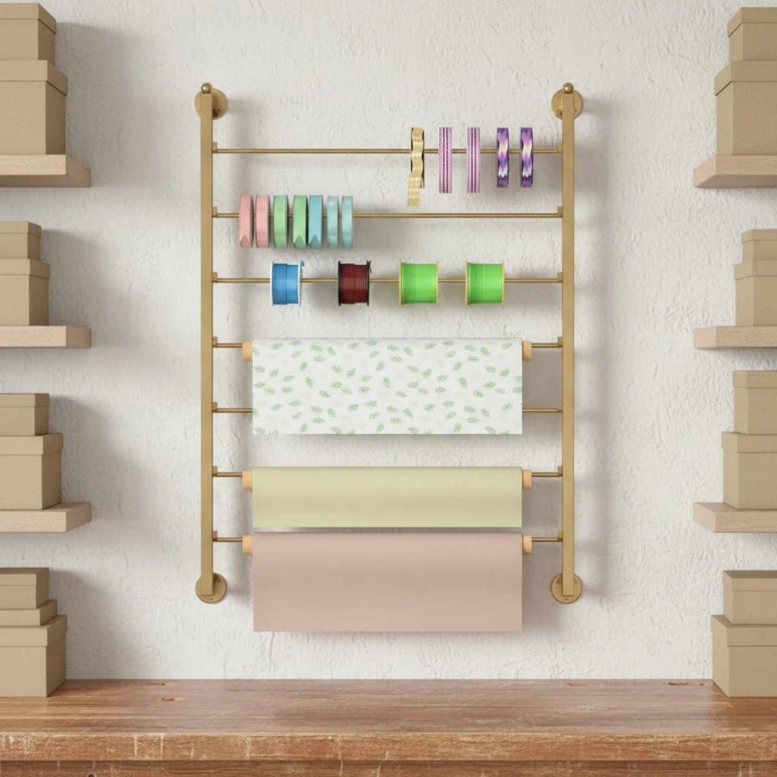 Ribbon Storage Rack Multi Layer Ribbon Organizer Scarf Storage Rack Easy to Reach Display Intended for Flower Shop