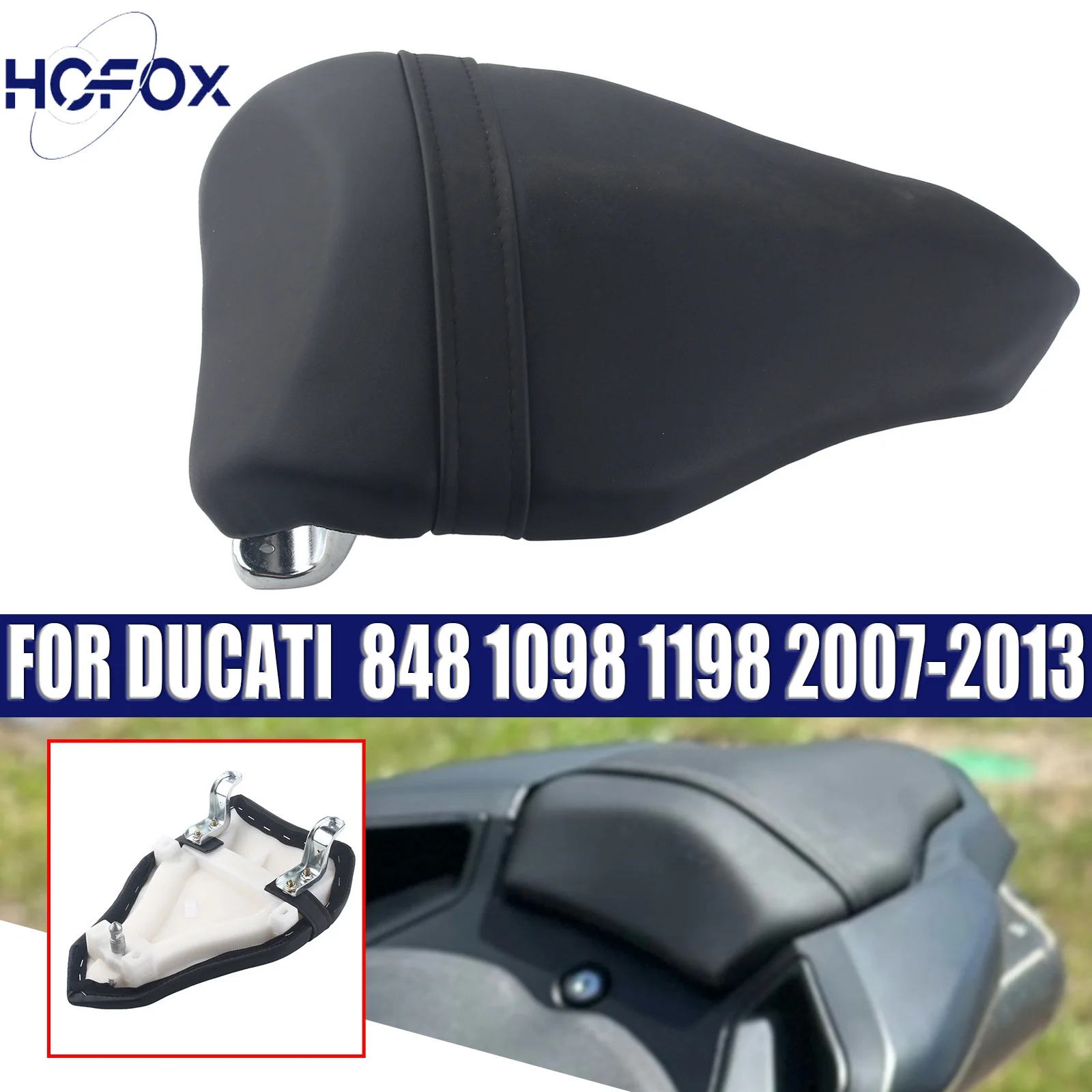 

Motorcycle Black Seat Rear Pillion Passenger Rear Seat Assy FOR DUCATI 848 1098 1198 2007-2013