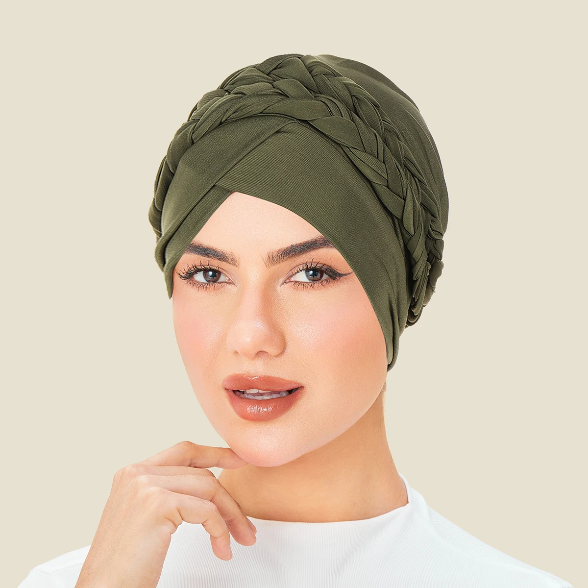 Nueva bufanda para la cabeza para mujeres musulmanas, turbante de Color sólido, gorros Hijab, hiyab interior para mujer, turbante árabe musulman