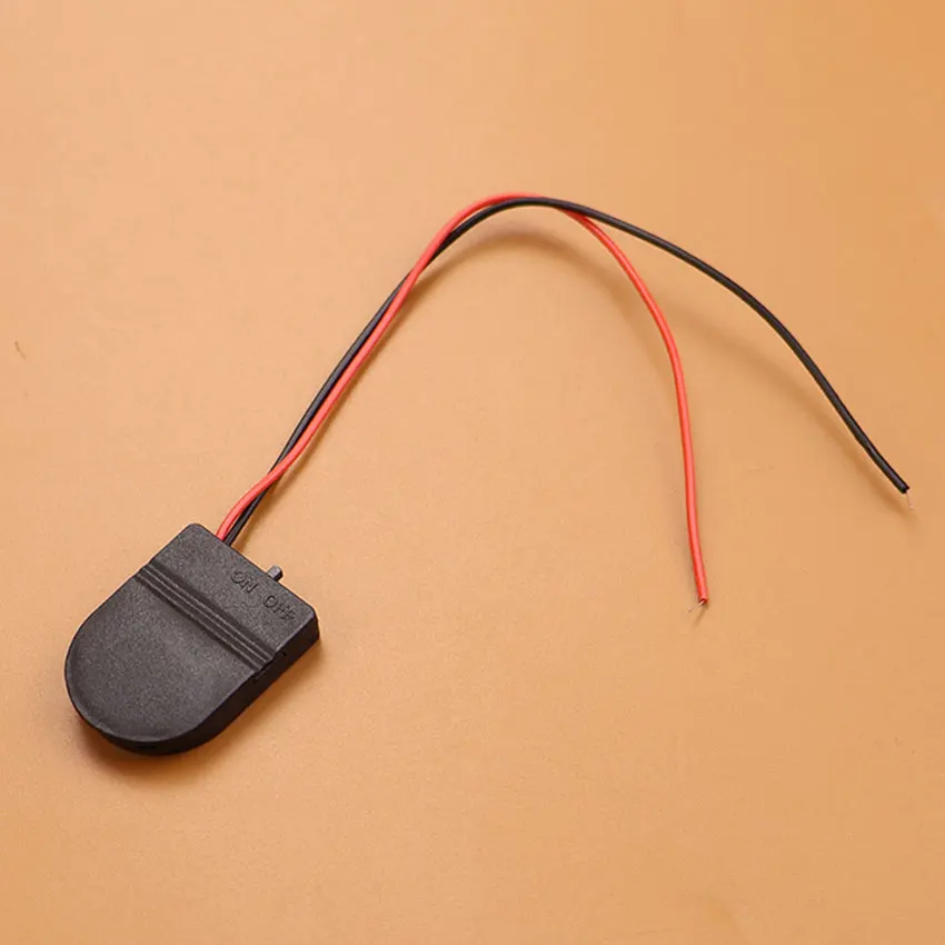 JCD 1Piece CR2032 CR 2032 Button Coin Cell Battery Holder Case Cover With ON-OFF Switch leads Wire 3V 6V Battery Box